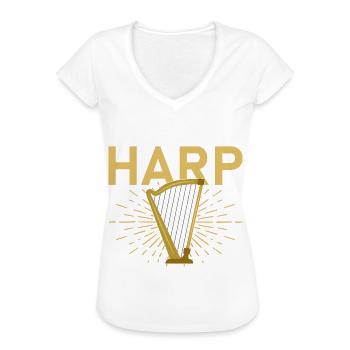 Harfe Musiker Harfenspielerin - Frauen Vintage T-Shirt - Weiß - Vorne