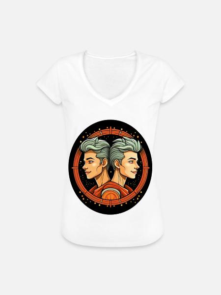 Sternzeichen Zwillinge - Frauen Vintage T-Shirt - Weiß