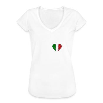 Heartbeat EKG Herzschlag Italien Flagge Geschenk - Frauen Vintage T-Shirt - Weiß - Vorne
