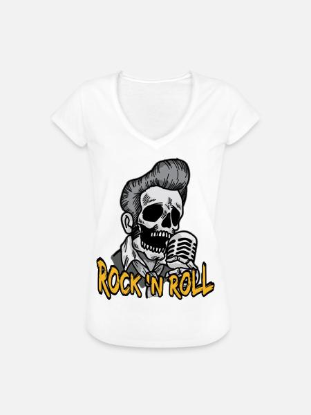 Roch N Roll Psychobilly - Frauen Vintage T-Shirt - Weiß