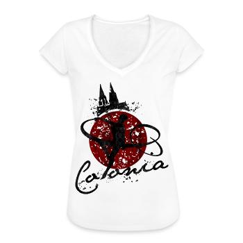 Miss Colonia - Frauen Vintage T-Shirt - Weiß - Vorne - Danielle (179cm)
