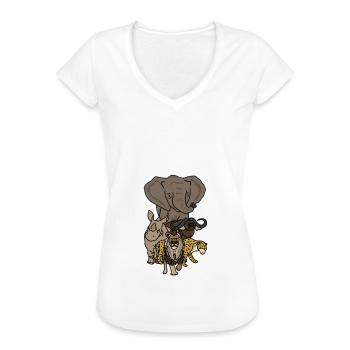 the big five, safari, wildnis, tiere - Frauen Vintage T-Shirt - Weiß - Vorne