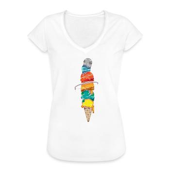 Raumfahrt Eis Waffel Solarsystem Sommer Mars - Frauen Vintage T-Shirt - Weiß - Vorne
