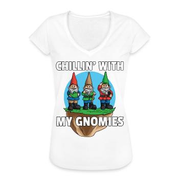 Gartenzwerge Zwerg Garten Gärtner - Frauen Vintage T-Shirt - Weiß - Vorne