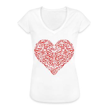 Waffen Herz Waffenrecht Maschinengewehr Schießen - Frauen Vintage T-Shirt - Weiß - Vorne