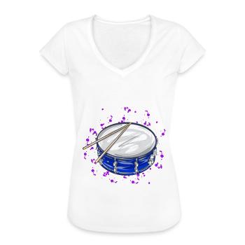Trommel - Frauen Vintage T-Shirt - Weiß - Vorne - Danielle (179cm)