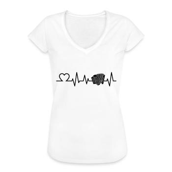 Akkordeon Herzschlag Akkordeonist Geschenk - Frauen Vintage T-Shirt - Weiß - Vorne - Danielle (179cm)