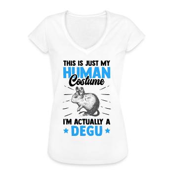 Degu nur ein Kostüm chilenisches Nagetier - Frauen Vintage T-Shirt - Weiß - Vorne - Danielle (179cm)