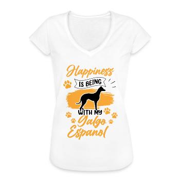 Galgo Español vous fait plaisir Lévrier espagnol - T-shirt vintage Femme - blanc - Devant - Danielle (179cm)
