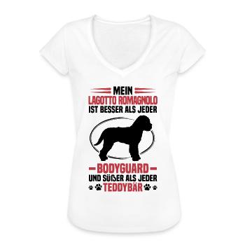 Lagotto Romagnolo protects me water dog - Women's Vintage T-Shirt - white - Front - Danielle (179cm)