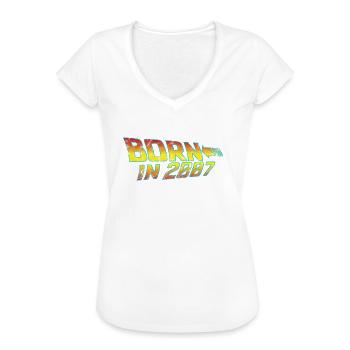 2007 Geburtstag Born in Back to Future - Frauen Vintage T-Shirt - Weiß - Vorne