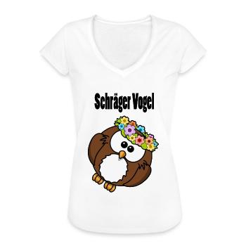 Schräger Vogel - Frauen Vintage T-Shirt - Weiß - Vorne - Danielle (179cm)