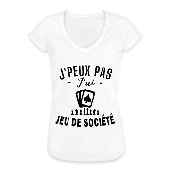 jeu de société - humour jeu de société - T-shirt vintage Femme - blanc - Devant