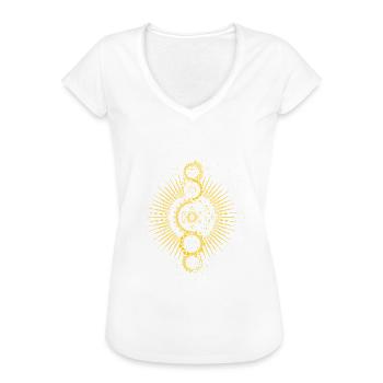 Heilige Geometrie Metatrons Würfel Gold Transzendenz - Frauen Vintage T-Shirt - Weiß - Vorne
