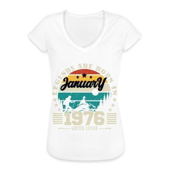 Januar 1976. Geburtstagsgeschenk Januar 1976. - Frauen Vintage T-Shirt - Weiß - Vorne