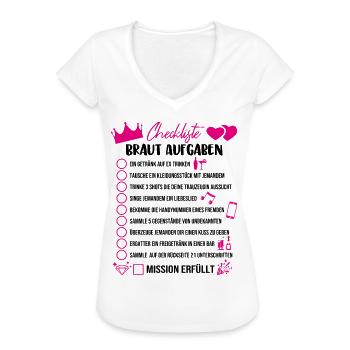JGA Spiel Mutprobe Junggesellinnenabend Braut Game - Frauen Vintage T-Shirt - Weiß - Vorne - Danielle (179cm)