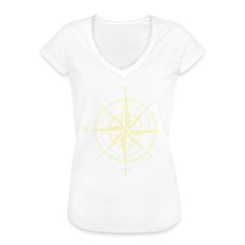 SYLT Kompass creme - Frauen Vintage T-Shirt - Weiß - Vorne