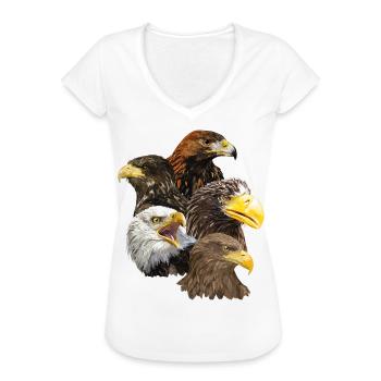 Raubvögel - Frauen Vintage T-Shirt - Weiß - Vorne