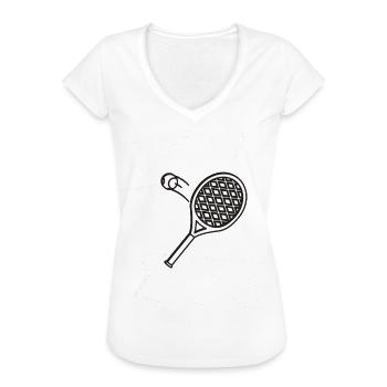 tennis / Tennis / Tennis spieler / Tennis Spielen - Frauen Vintage T-Shirt - Weiß - Vorne