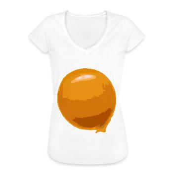 Fried Egg Costume Halloween Carnival Egg Yolk Yolk Yolk - Women's Vintage T-Shirt - white - Front - Danielle (179cm)