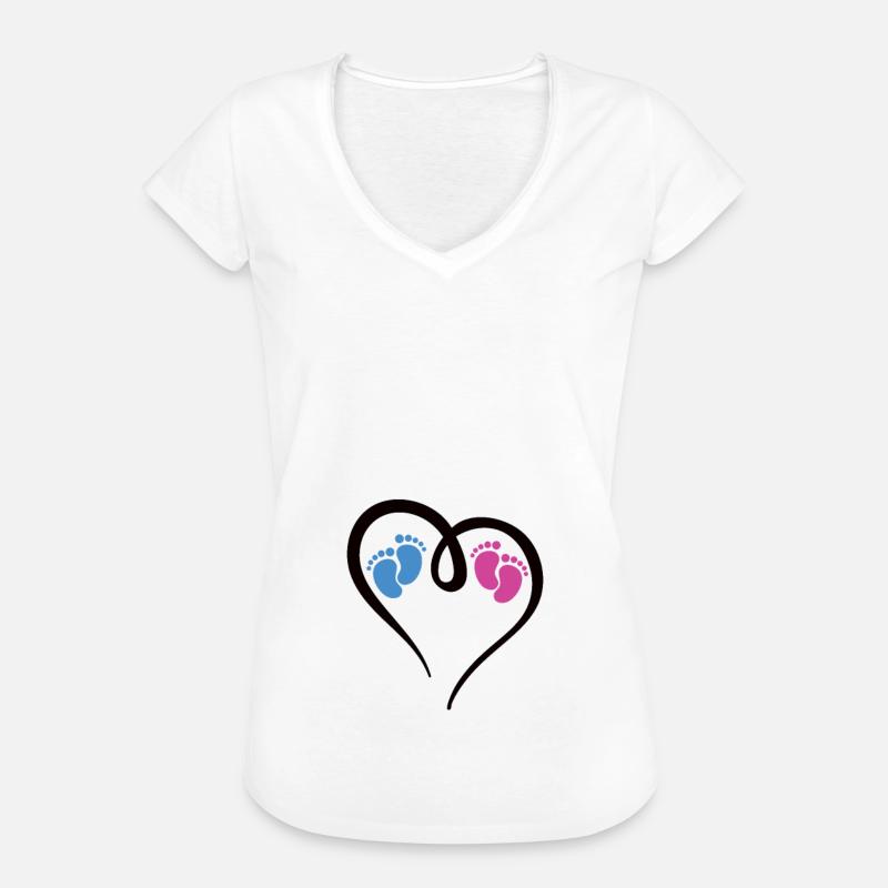 Zwillinge Junge und Mädchen - Frauen Vintage T-Shirt - Weiß