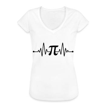 Pi Heartbeat PI 3.14 Math Mathematics Gift - Women's Vintage T-Shirt - white - Front - Danielle (179cm)