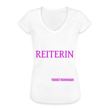 Reiterin & Pferd - 50. Geburtstag - Frauen Vintage T-Shirt - Weiß - Vorne