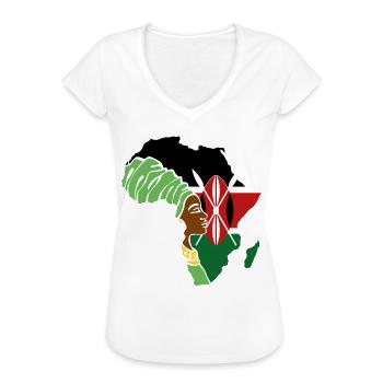 Kenya Kenianische Flagge Afrika Black Heritage - Frauen Vintage T-Shirt - Weiß - Vorne