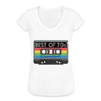 Best Of 70s Kassette 70er Jahre Retro - Frauen Vintage T-Shirt - Weiß - Vorne