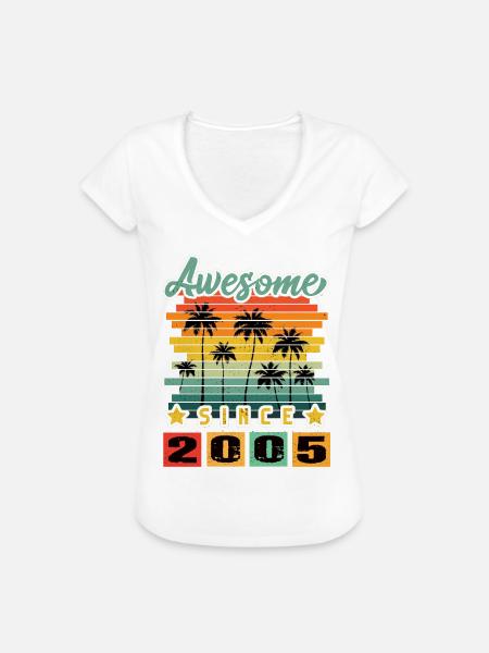 Awesome Since 2005 - Frauen Vintage T-Shirt - Weiß