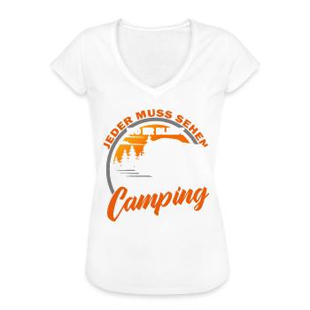 Camping - Wohnmobil - Wohnwagen - Campen - Frauen Vintage T-Shirt - Weiß - Vorne