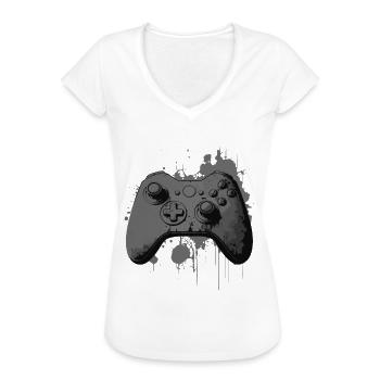 Cool Gaming Controller for Gamers - Women's Vintage T-Shirt - white - Front - Danielle (179cm)