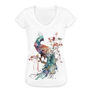 Bird - Chinese phoenix - Women's Vintage T-Shirt - white - Front - Danielle (179cm)