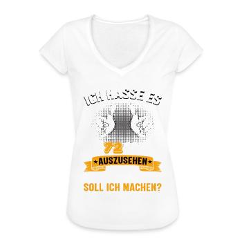 72 Geburtstag 72 Jahre 72 Lebensjahr 72 Lebenalter - Frauen Vintage T-Shirt - Weiß - Vorne