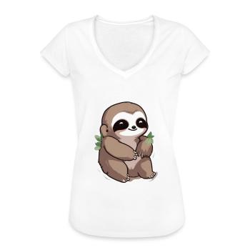 Faultier Faultiere Faultier baby Faultier Lustig - Frauen Vintage T-Shirt - Weiß - Vorne