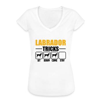 Labrador Tricks - Women's Vintage T-Shirt - white - Front - Danielle (179cm)