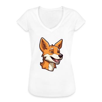 Dingo Hunderasse Cartoon Kawaii Illustration - Frauen Vintage T-Shirt - Weiß - Vorne - Danielle (179cm)