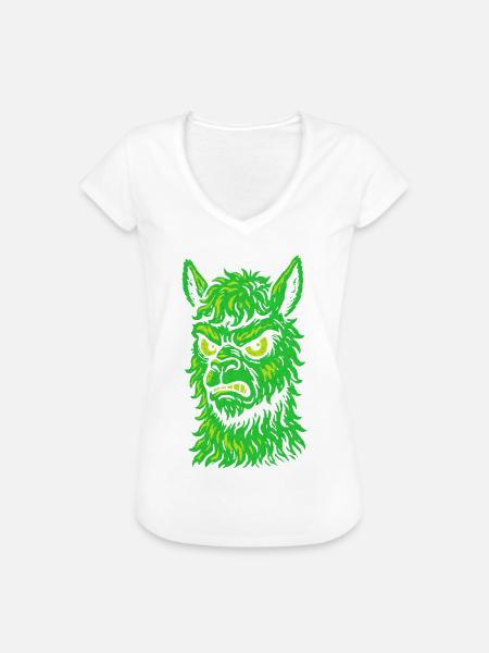 Wütendes Neon-Lama mit Killerblick - Frauen Vintage T-Shirt - Weiß