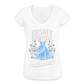 Ersatz Dirndl Trachtenshirt Ersatzdirndl Trachten - Frauen Vintage T-Shirt - Weiß - Vorne