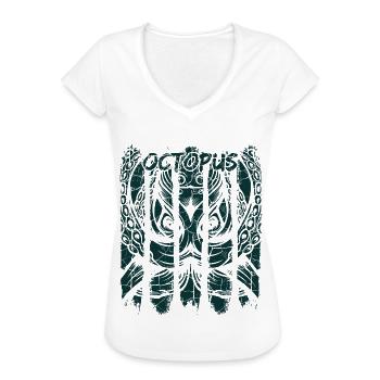 Oktopus - Frauen Vintage T-Shirt - Weiß - Vorne - Danielle (179cm)