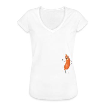 Mein Lieblingsgemüse ist Bockwurst 2- Sausage - Frauen Vintage T-Shirt - Weiß - Vorne