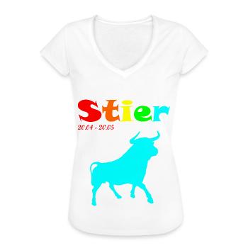 Regenbogen Stier - Frauen Vintage T-Shirt - Weiß - Vorne