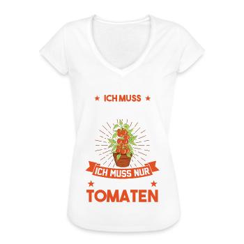 Tomate Garten Hobbygärtner Totamtenzüchter Tomaten - Frauen Vintage T-Shirt - Weiß - Vorne