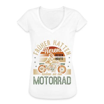 Motorrad - Frauen Vintage T-Shirt - Weiß - Vorne