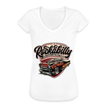 Rockabilly Hotrod Speed Flammen - neg - Frauen Vintage T-Shirt - Weiß - Vorne