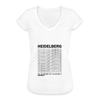 Heidelberg Koordinaten - Frauen Vintage T-Shirt - Weiß - Vorne - Danielle (179cm)