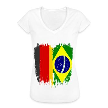 Deutschland Flagge Brasilien - Frauen Vintage T-Shirt - Weiß - Vorne