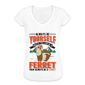 Frettchen Liebhaber Ferret Geschenk - Frauen Vintage T-Shirt - Weiß - Vorne - Danielle (179cm)