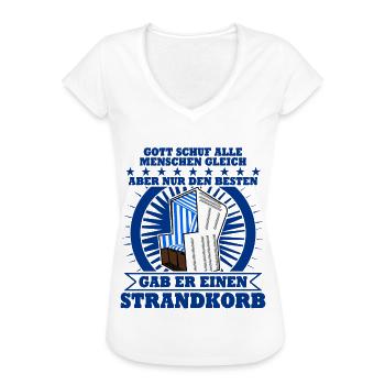 Strandkorb Spruch Strandkörbe - Frauen Vintage T-Shirt - Weiß - Vorne