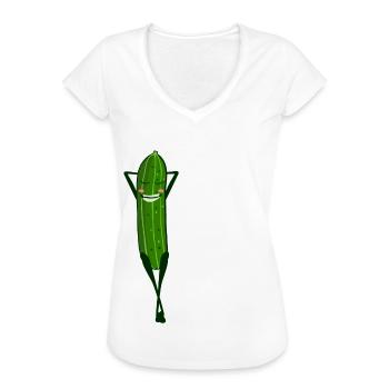 Gurke Gurken - Frauen Vintage T-Shirt - Weiß - Vorne